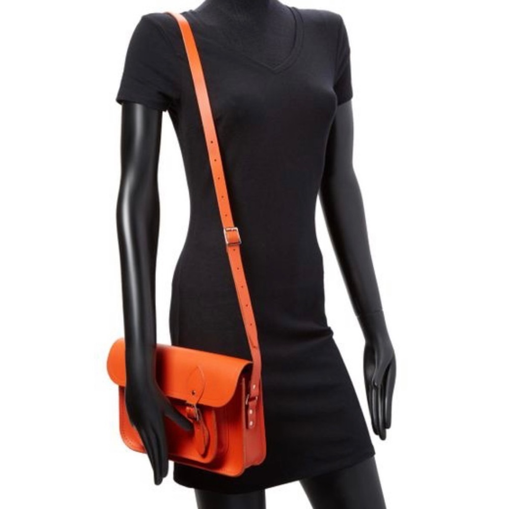 The Cambridge Satchel Company Classic Leather Satchel Crossbody in Orange - Picture 12 of 12